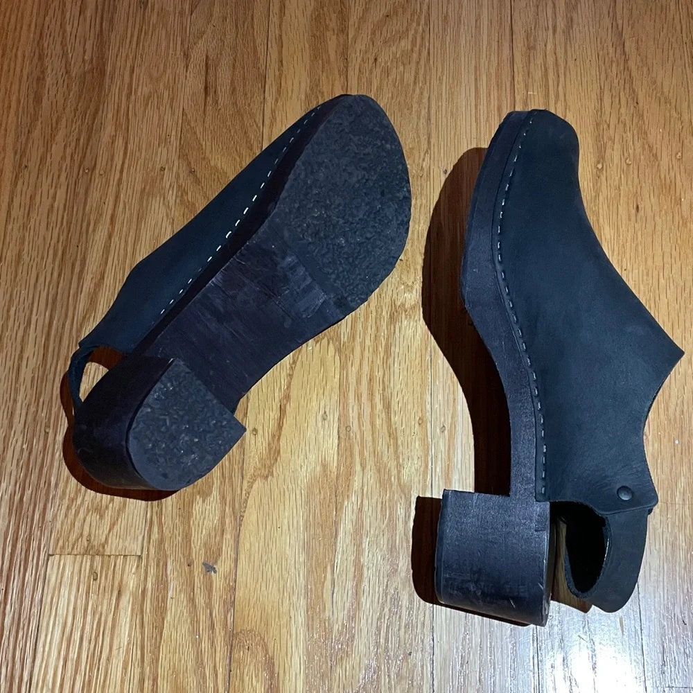 Bryr Daphne Monochrome Black Leather Clogs 40 - Picture 10 of 10